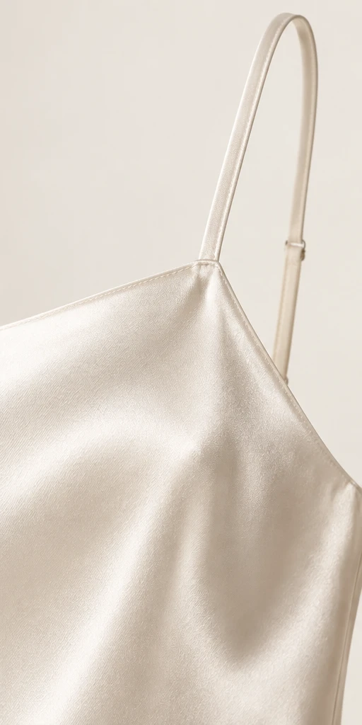 Aube Mini Slip Dress in Ivory — detail view