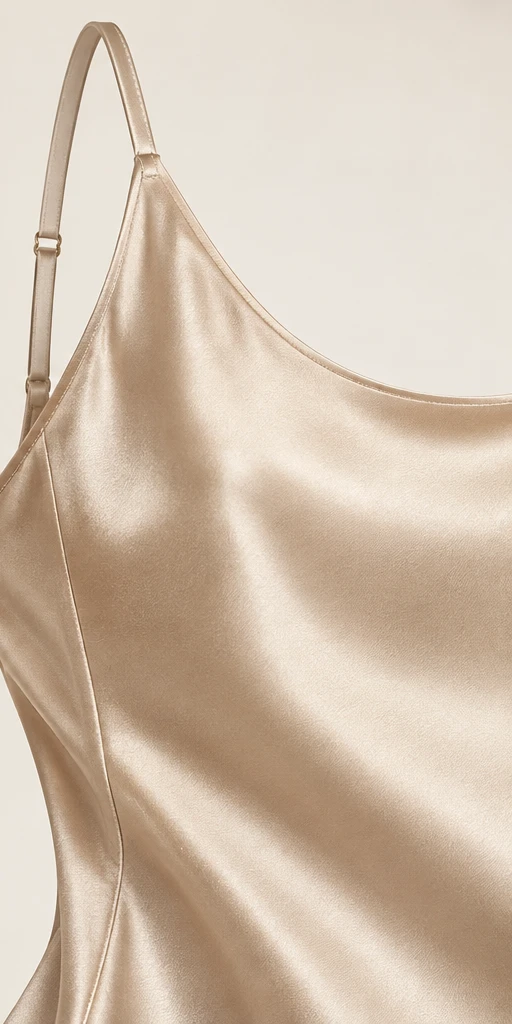 Lise Scoop Mini Dress in Champagne — detail view