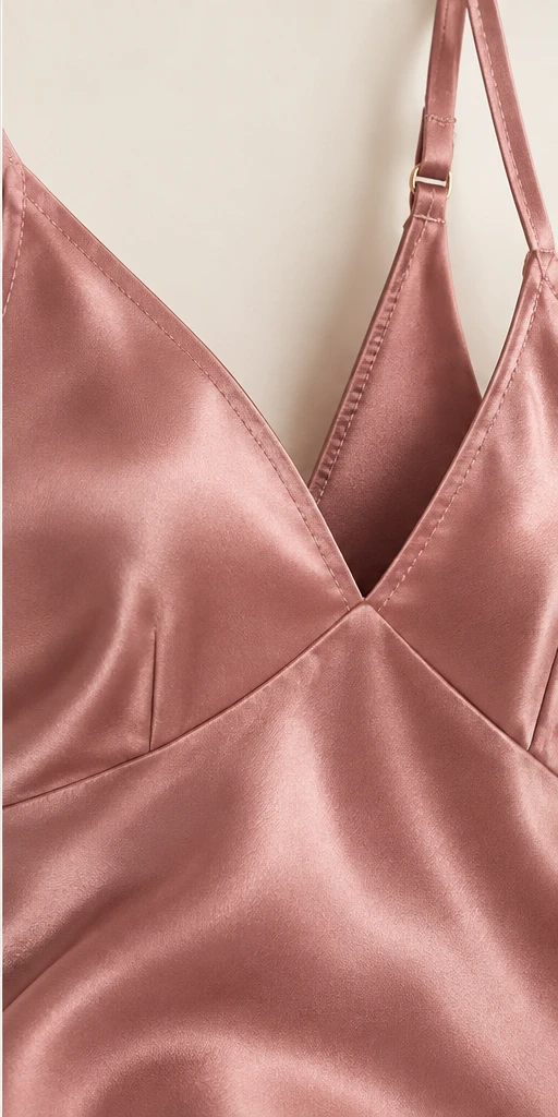 Ninon V-Neck Mini Dress in Dusty Rose — detail view