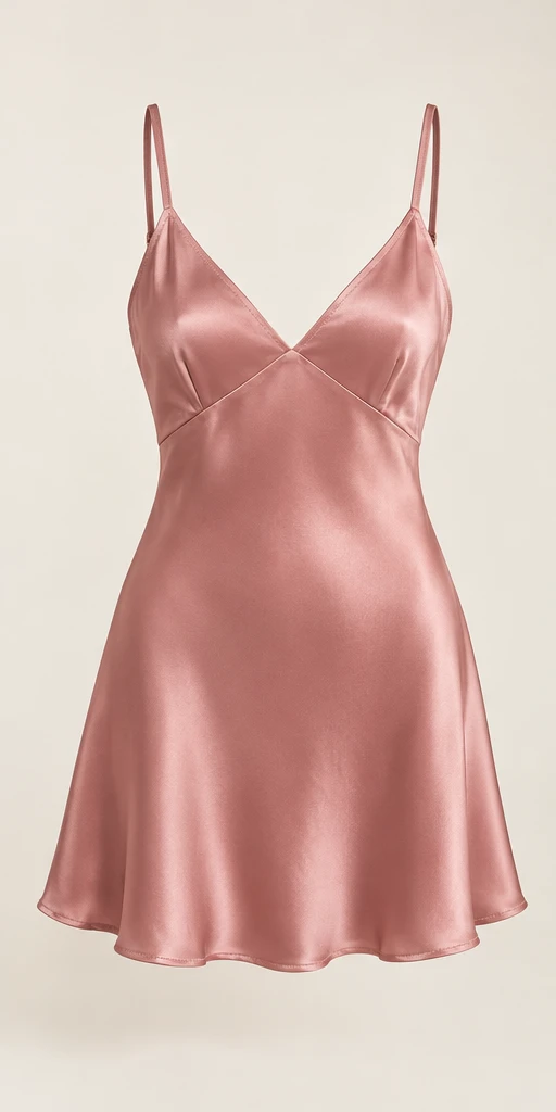 Ninon V-Neck Mini Dress in Dusty Rose — front view