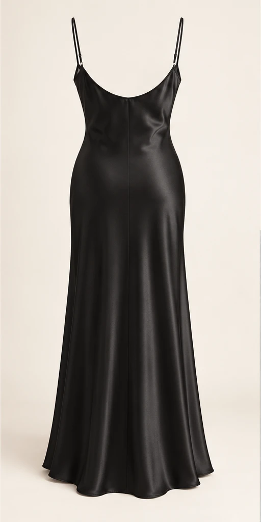 Colette Bias-Cut Maxi Dress in Black — back view