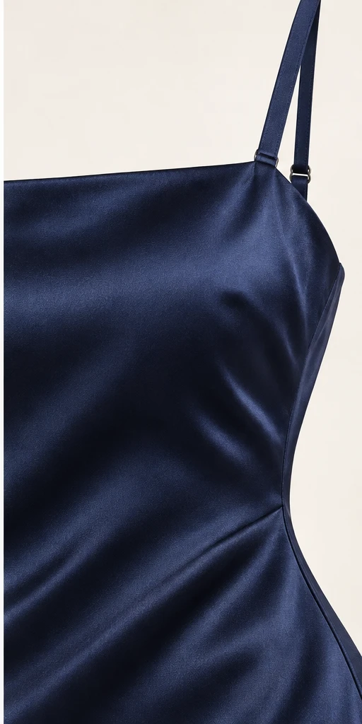 Odette Side-Slit Maxi Dress in Midnight Navy — detail view