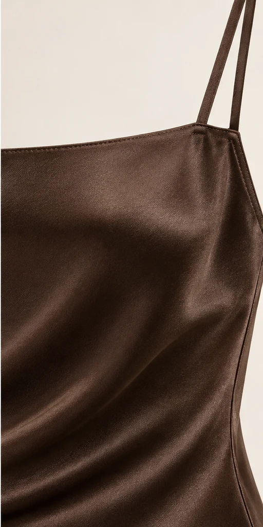 Inès Low-Back Maxi Dress in Espresso — detail view